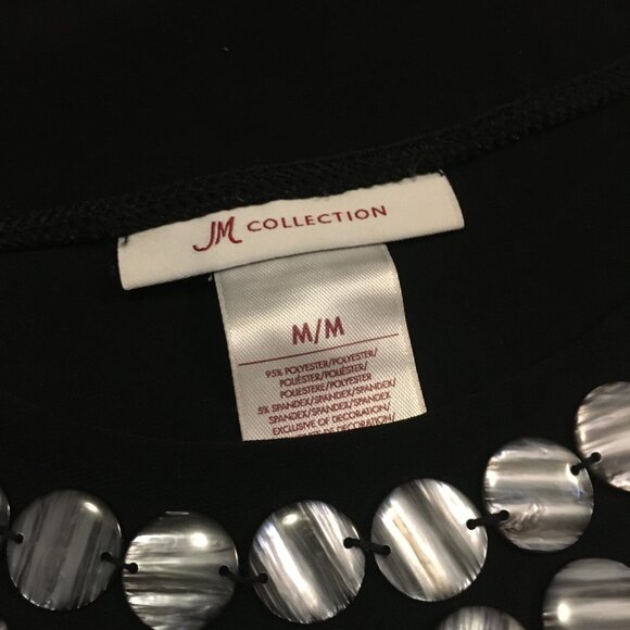 JM Collection Decorative Collar Black Tank Top - Picture 8 of 13